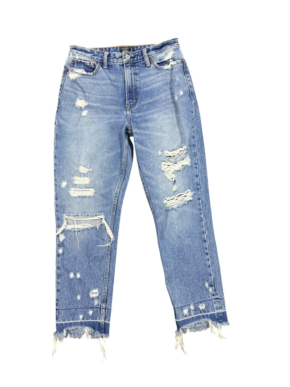 Abercrombie & Fitch Annie High Rise Girlfriend Distressed Jeans Size 28